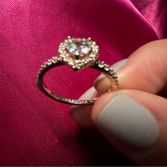 PANDORA ELEVATED HEART RING ROSE GOLD - Picture 4 of 6